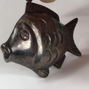 Fish Pendant Sterling Silver Hollow Puffer Whimsical Animal Art Ocean Tropical